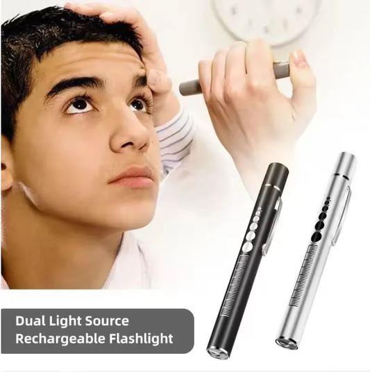 💡 القلم الطبي المزود بمصباح مزدوج الإضاءة